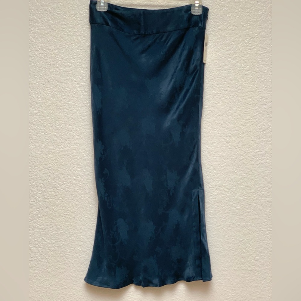 Anthropologie Blue Midi Pencil Skirt
